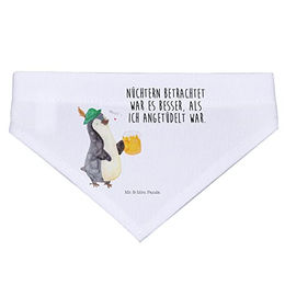 Produktbild von Mr. & Mrs. Panda Hund Halstuch Pinguin Bier Weiß Polyester