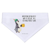 Produktbild von Mr. & Mrs. Panda Hund Halstuch Pinguin Bier Weiß Polyester
