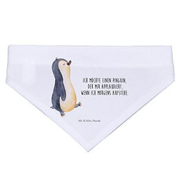 Produktbild von Mr. & Mrs. Panda Hund Halstuch Pinguin Design Bunt Weiß Größe M