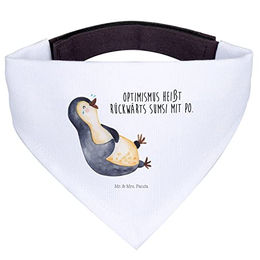 Mr. & Mrs. Panda Hund Halstuch Pinguin Design Weiß Stoff – Bild 1 von 6