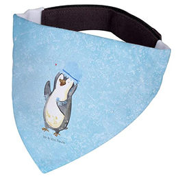 Mr. & Mrs. Panda Hund Halstuch Pinguin Duschen Blau aus Polyester Größe L – Bild 1 von 4