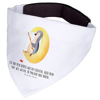 Produktbild von Mr. & Mrs. Panda Hund Halstuch Pinguin Mond in Bunt und Weiß aus Stoff