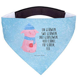 Mr. & Mrs. Panda Hund Halstuch Schweinchen Glühwein Blau aus Polyester – Bild 1 von 4