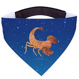 Mr. & Mrs. Panda Hund Halstuch Sternzeichen Skorpion Blau Polyester Größe L – Bild 1 von 5