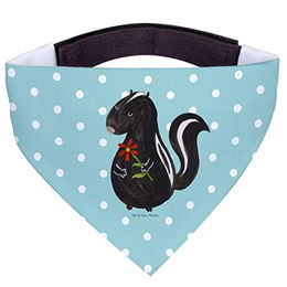 Mr. & Mrs. Panda Hund Halstuch Stinktier Blume Bandana aus Polyester in Türkis und Bunt Größe L – Bild 1 von 4