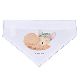 Produktbild von Mr. & Mrs. Panda Hund Halstuch Wüstenfuchs mit Blumenkranz Weiß Größe M