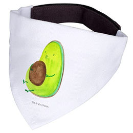 Mr. & Mrs. Panda Hunde Bandana Avocado Pfeifen Halstuch aus Polyester Weiß Größe L – Bild 1 von 3