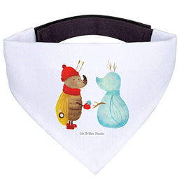 Mr. & Mrs. Panda Hunde-Bandana Nachtfalter Schneemann aus Polyester Größe L Weiß – Bild 1 von 3