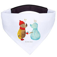 Produktbild von Mr. & Mrs. Panda Hunde-Bandana Nachtfalter Schneemann aus Polyester Größe L Weiß