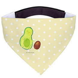 Mr. & Mrs. Panda Hunde Halstuch Avocado Kern Design Gelb Größe S aus Polyester – Bild 1 von 3
