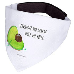 Mr. & Mrs. Panda Hunde-Halstuch Avocado Schwangerschaft Weiß Polyester Größe M – Bild 1 von 2