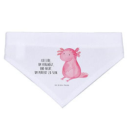 Produktbild von Mr. & Mrs. Panda Hunde-Halstuch Axolotl Motiv aus Polyester Weiß Größe M