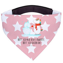 Mr. & Mrs. Panda Hunde Halstuch Bandana Einhorn Schneemann Rosa Rot Polyester – Bild 1 von 4