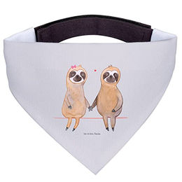 Mr. & Mrs. Panda Hunde Halstuch Bandana Faultier Pärchen aus Polyester in Grau und Weiß Größe L – Bild 1 von 6