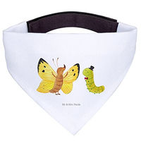 Produktbild von Mr. & Mrs. Panda Hunde Halstuch Bandana Raupe Schmetterling Weiß aus Polyester Größe L