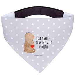 Mr. & Mrs. Panda Hunde Halstuch Bär Kaffee Grau Stoff Größe S – Bild 1 von 2