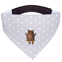 Mr. & Mrs. Panda Hunde Halstuch Bär Schaukel Grau Weiß Polyester Größe S – Bild 1 von 3