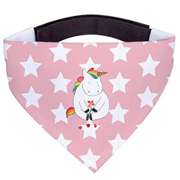 Mr. & Mrs. Panda Hunde Halstuch Einhorn Design Rosa Rot Polyester Größe S – Bild 1 von 4