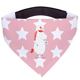 Mr. & Mrs. Panda Hunde Halstuch Einhorn Krankenschwester Bandana aus Polyester in Rosa und Rot Größe L – Bild 1 von 4