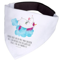 Mr. & Mrs. Panda Hunde-Halstuch Einhorn Verliebt aus Polyester in Weiß Größe M – Bild 1 von 2