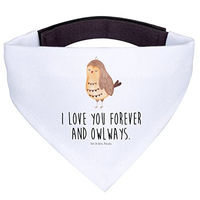 Produktbild von Mr. & Mrs. Panda Hunde-Halstuch Eule Zufrieden Weiß Polyester Größe M