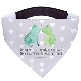 Mr. & Mrs. Panda Hunde Halstuch Frosch Liebe Grau aus Polyester Größe M – Bild 1 von 2