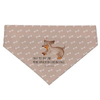 Produktbild von Mr. & Mrs. Panda Hunde Halstuch für Dackel mit Herz Motiv in Braun und Beige aus Polyester Größe S