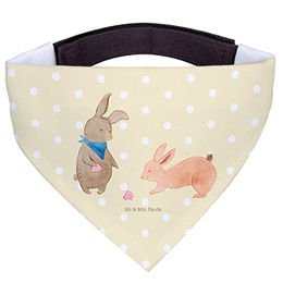 Mr. & Mrs. Panda Hunde Halstuch Hasen Muschel Gelb Beige aus Polyester Größe L – Bild 1 von 3