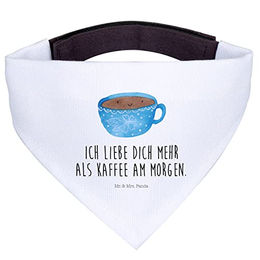 Mr. & Mrs. Panda Hunde Halstuch Kaffee Tasse Weiß Polyester Größe L – Bild 1 von 5