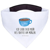 Produktbild von Mr. & Mrs. Panda Hunde Halstuch Kaffee Tasse Weiß Polyester Größe L