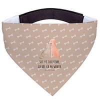 Produktbild von Mr. & Mrs. Panda Hunde Halstuch mit Herzmotiv in Braun und Beige aus Polyester Größe S
