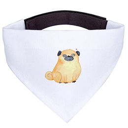 Mr. & Mrs. Panda Hunde-Halstuch Mops aus Polyester Weiß Größe M – Bild 1 von 5