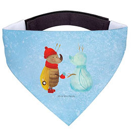 Mr. & Mrs. Panda Hunde Halstuch Nachtfalter Schneemann Blau Polyester Größe L – Bild 1 von 4