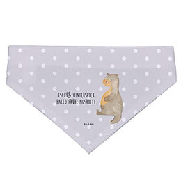 Mr. & Mrs. Panda Hunde Halstuch Otter Motiv Grau Stoff Größe S – Bild 1 von 2