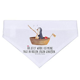 Mr. & Mrs. Panda Hunde Halstuch Pinguin Angelboot Weiß Polyester Größe L – Bild 1 von 3