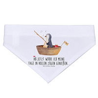 Produktbild von Mr. & Mrs. Panda Hunde Halstuch Pinguin Angelboot Weiß Polyester Größe L