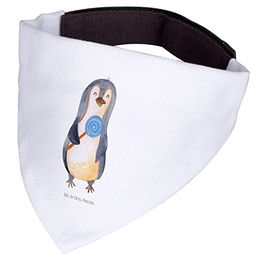 Mr. & Mrs. Panda Hunde-Halstuch Pinguin Lolli Weiß Stoff Größe M – Bild 1 von 3