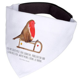 Mr. & Mrs. Panda Hunde Halstuch Rotkehlchen Schlitten Weiß Polyester Größe L – Bild 1 von 5