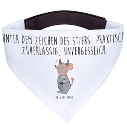 Mr. & Mrs. Panda Hunde Halstuch Stier Astrologie Weiß Polyester Größe L – Bild 1 von 4