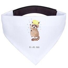 Mr. & Mrs. Panda Hunde Halstuch Waschbär Design Weiß aus Polyester Größe L – Bild 1 von 3