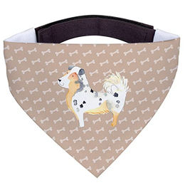 Mr. & Mrs. Panda Hundebandana Australien Shepherd Dreieckstuch aus Polyester in Braun und Beige Größe L – Bild 1 von 5