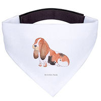 Produktbild von Mr. & Mrs. Panda Hundebandana Basset Hound Dreieckstuch aus Polyester Weiß Größe L