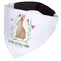 Produktbild von Mr. & Mrs. Panda Hundebandana Hase Sitzen Weiß Polyester Größe M