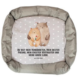 Mr. & Mrs. Panda Hundebett Bären Liebe Plüsch Grau – Bild 1 von 4