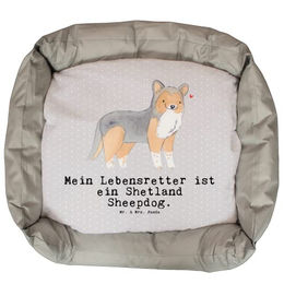 Mr. & Mrs. Panda Hundebett Shetland Sheepdog Plüsch Grau Größe L – Bild 1 von 6