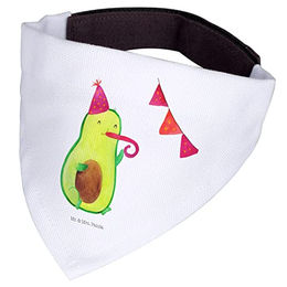 Mr. & Mrs. Panda Hundehalsband Avocado Motiv Halstuch Weiß Stoff Größe M – Bild 1 von 2