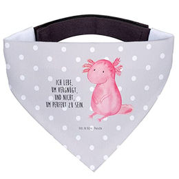 Mr. & Mrs. Panda Hundehalsband Axolotl Motiv Dreieckstuch aus Polyester in Grau Weiß Größe L – Bild 1 von 6