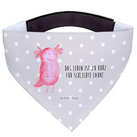 Produktbild von Mr. & Mrs. Panda Hundehalsband Bandana Axolotl Motiv Dreieckstuch Grau