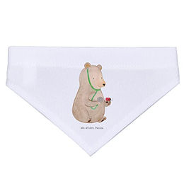 Mr. & Mrs. Panda Hundehalsband Bandana Bär Arzt Weiß aus Polyester Größe L – Bild 1 von 3
