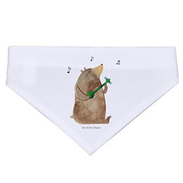 Mr. & Mrs. Panda Hundehalsband Bandana Bär Gitarre Weiß Größe L aus Polyester – Bild 1 von 4